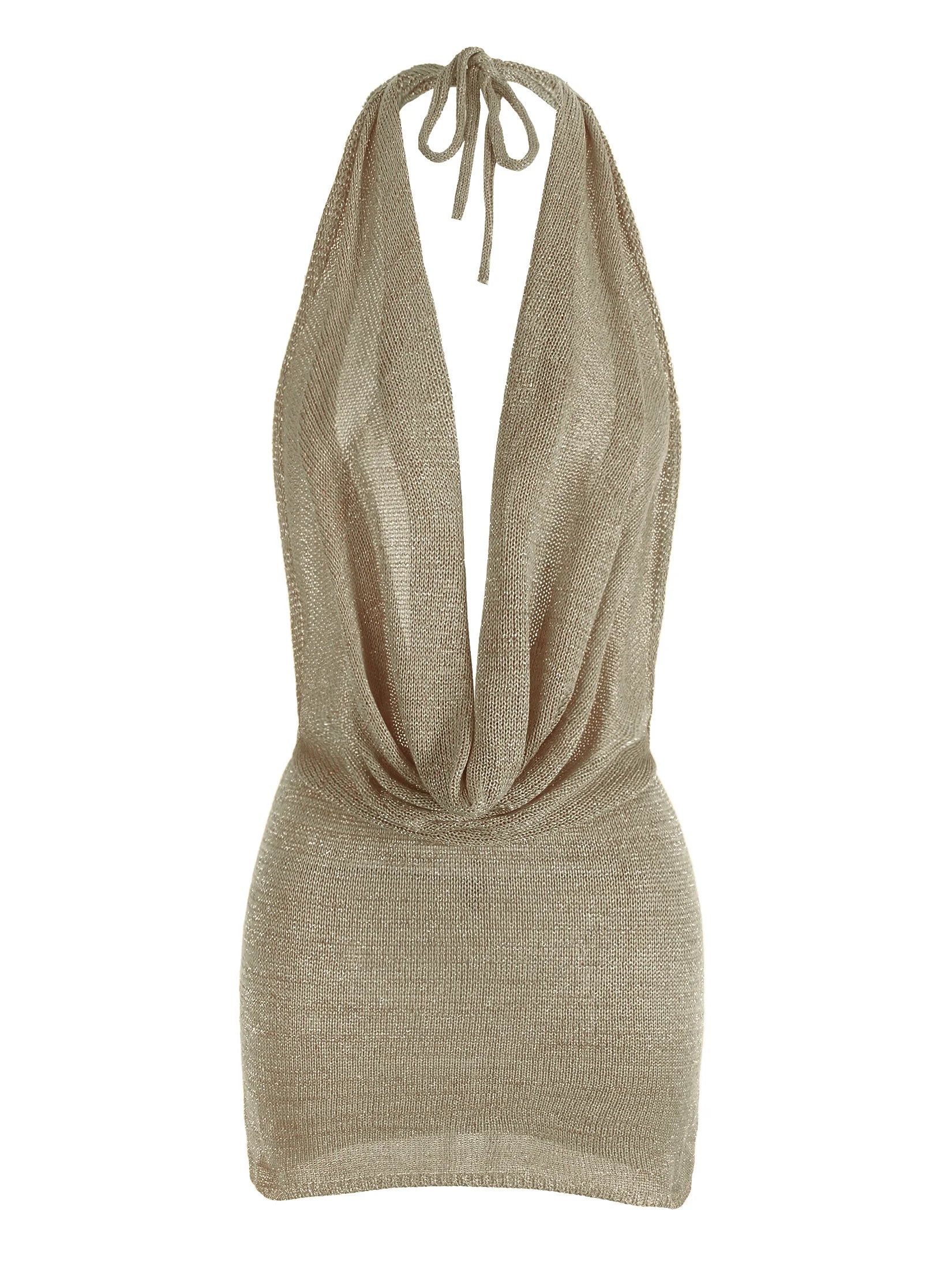 Vestido mini para mujer con escote profundo en V y espalda descubierta.