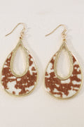 Pendientes de gancho con forma de gota de agua y diseño de leopardo