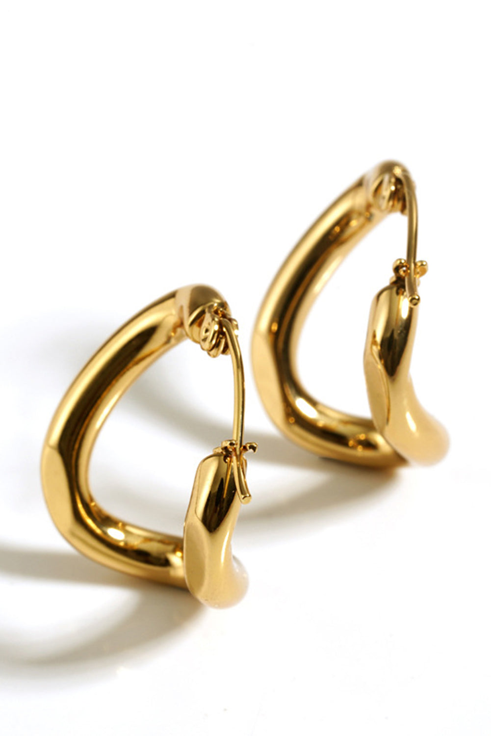 Pendientes de acero inoxidable con diseño en espiral 3D chapados