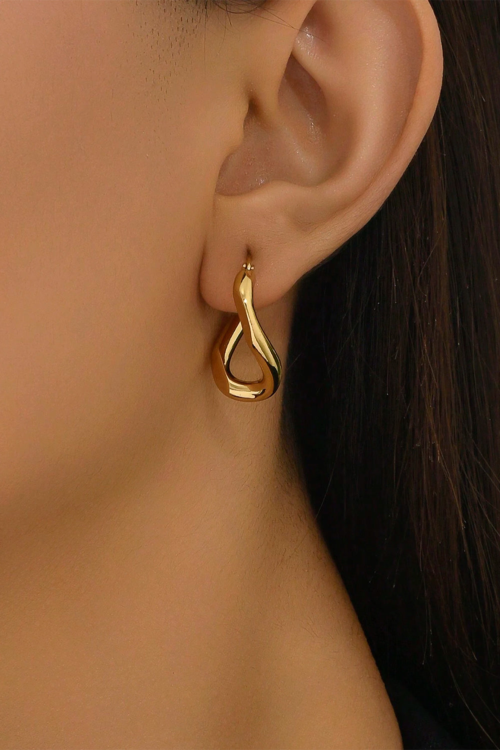 Pendientes de acero inoxidable con diseño en espiral 3D chapados